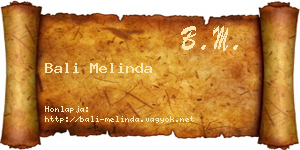 Bali Melinda névjegykártya
